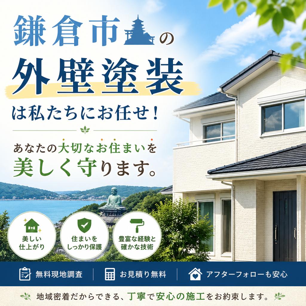 鎌倉市の外壁塗装は私たちにお任せ！あなたの大切なお住まいを美しく守ります。