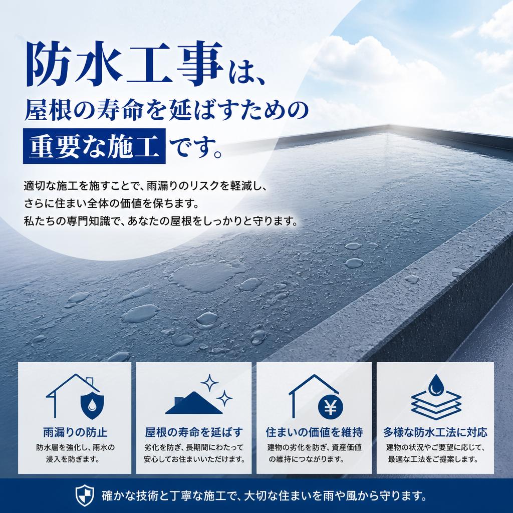 防水工事で屋根を長持ちさせる