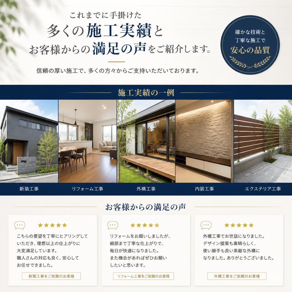 お客様の声と施工実績