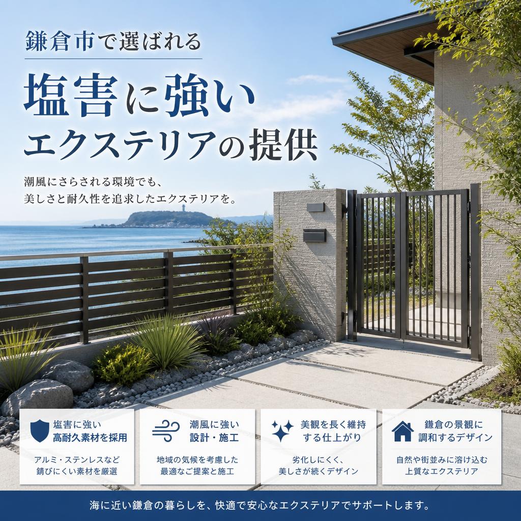 鎌倉市で選ばれる塩害に強いエクステリアの提供